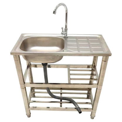 Stainless Steel Utility Sink 29.5″ × 15.7″ × 31.5″ with Faucet & Drain Kit SS7540S - with | Sold by Uncle Wiener's Wholesale