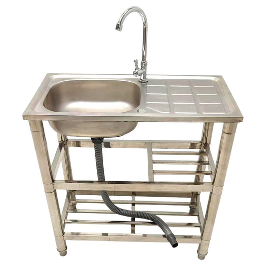 Stainless Steel Utility Sink 29.5″ × 15.7″ × 31.5″ with Faucet & Drain Kit SS7540S - with | Sold by Uncle Wiener's Wholesale