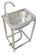 Stainless Steel Utility Sink 55×45cm – Compact Basin with Faucet & Drain 9938842 - with | Sold by Uncle Wiener's Wholesale