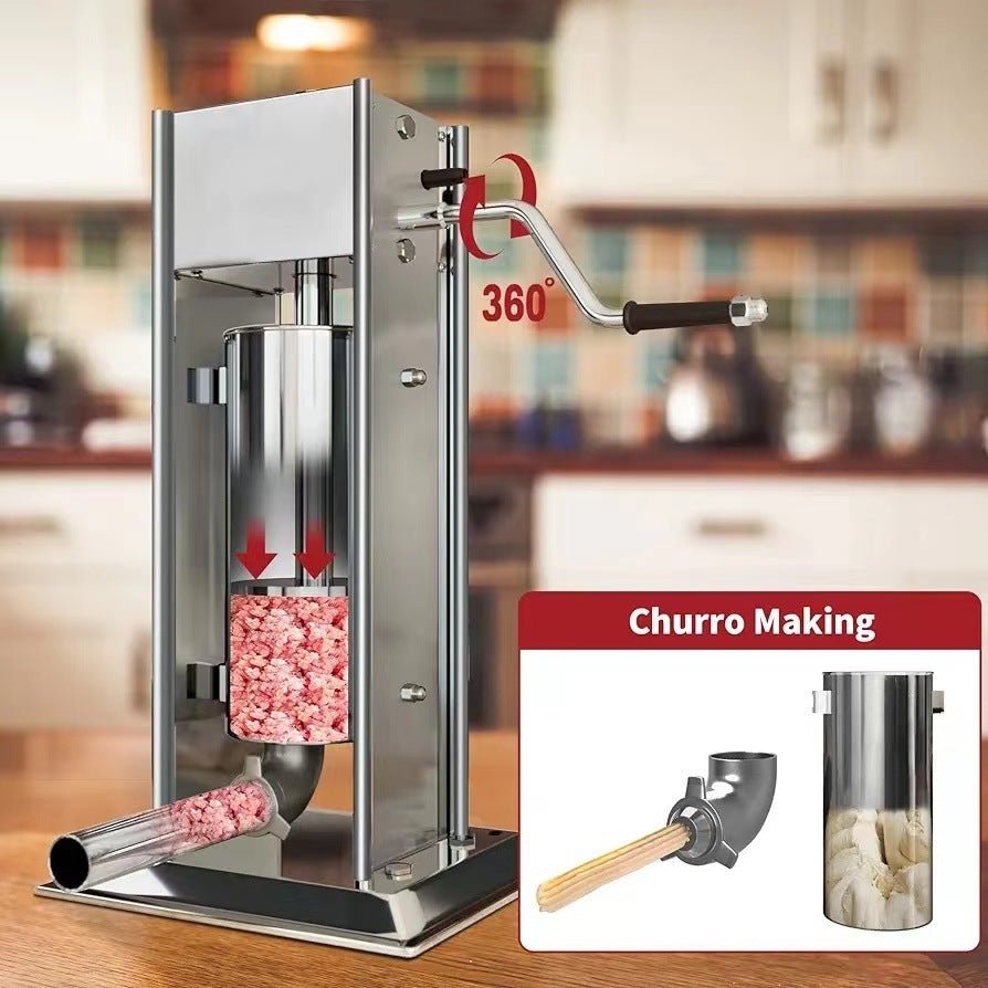 Stainless Steel Vertical Sausage Stuffer – 3L & 5L Capacity Options - General Equipment with 3L 7 LBS | Sold by Uncle Wiener's Wholesale