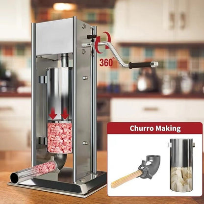 Stainless Steel Vertical Sausage Stuffer – 3L & 5L Capacity Options - General Equipment with 3L 7 LBS | Sold by Uncle Wiener's Wholesale