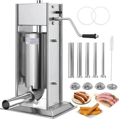 Stainless Steel Vertical Sausage Stuffer – 3L & 5L Capacity Options - General Equipment with 3L 7 LBS | Sold by Uncle Wiener's Wholesale