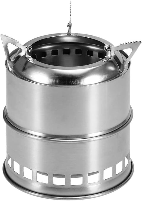 Stainless Steel Wood - Burning Camping Stove – Portable Outdoor Cooking & Heating S1316 - with | Sold by Uncle Wiener's Wholesale
