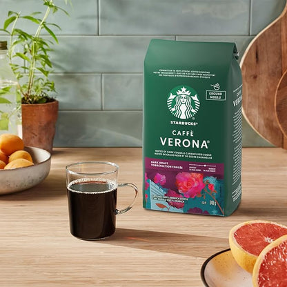 Starbucks Caffè Verona Dark Roast Ground Coffee – 340g 100% Arabica Premium Ground Coffee (Pack of 6) - Snack with | Sold by Uncle Wiener's Wholesale