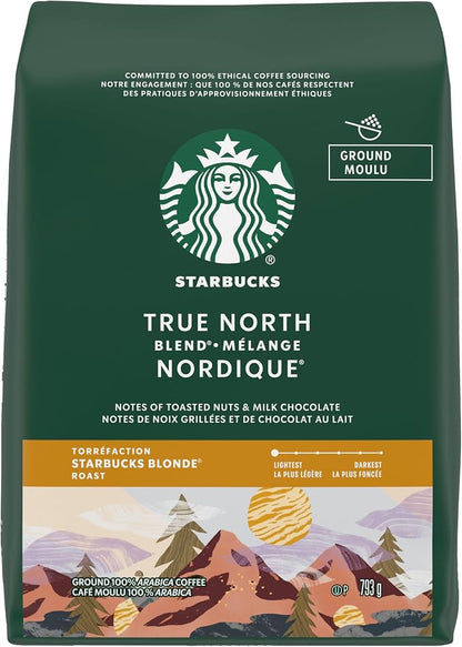 Starbucks Ground Coffee – Assorted Blends, Roasts & Flavours | Premium Arabica Coffee, Medium Roast, Blonde Roast & Flavoured Coffee - Snack with Starbucks True North Blend Ground Coffee 793g | Sold by Uncle Wiener's Wholesale