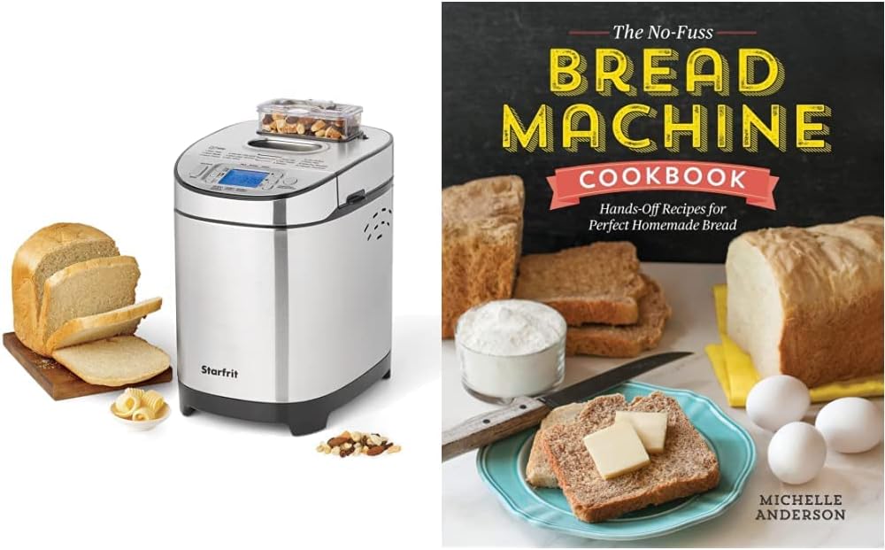 Starfrit 024707 Electric Bread Maker, silver, medium (024707 - 001 - 0000) & The No - Fuss Bread Machine Cookbook: Hands - Off Recipes for Perfect Homemade Bread,English - with | Sold by Uncle Wiener's Wholesale