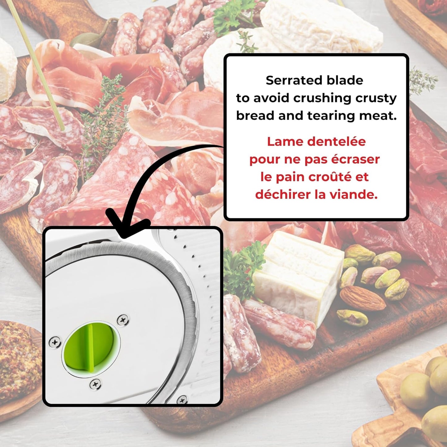 Starfrit Deli Slicer with Adjustable Thickness | Meat, Cheese & Bread Slicer - with | Sold by Uncle Wiener's Wholesale