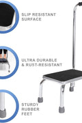 Steel Foot Stool with Handle – Non - Slip Rubber Platform, 28×40cm Heavy - Duty Step Stool S3048 - with | Sold by Uncle Wiener's Wholesale