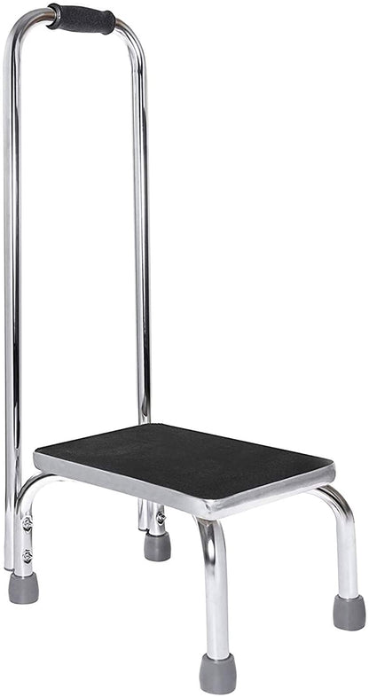 Steel Foot Stool with Handle – Non - Slip Rubber Platform, 28×40cm Heavy - Duty Step Stool S3048 - with | Sold by Uncle Wiener's Wholesale