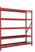 Steel Garage Storage Rack – 3, 4, 5 - Tier Heavy - Duty Industrial Shelving Units - Garage & Industrial Shelving Units with 5 Layer Red Racking 90" W x 24" D x 90" H | Sold by Uncle Wiener's Wholesale