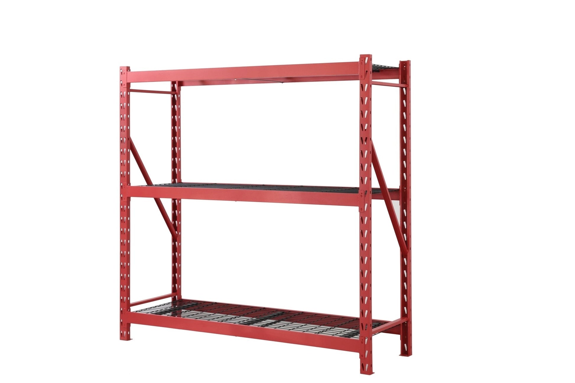 Steel Garage Storage Rack – 3, 4, 5 - Tier Heavy - Duty Industrial Shelving Units - Garage & Industrial Shelving Units with 3 Layer Red Racking 72" W x 24" D x 72" H | Sold by Uncle Wiener's Wholesale