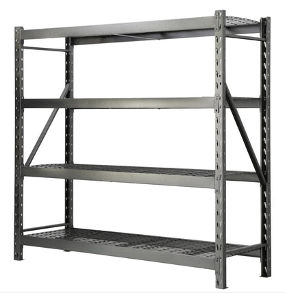 Steel Garage Storage Rack – 3, 4, 5 - Tier Heavy - Duty Industrial Shelving Units - Garage & Industrial Shelving Units with 4 Layer Gray Heavy Duty 77" W x 24" D x 78" H CR4195D | Sold by Uncle Wiener's Wholesale