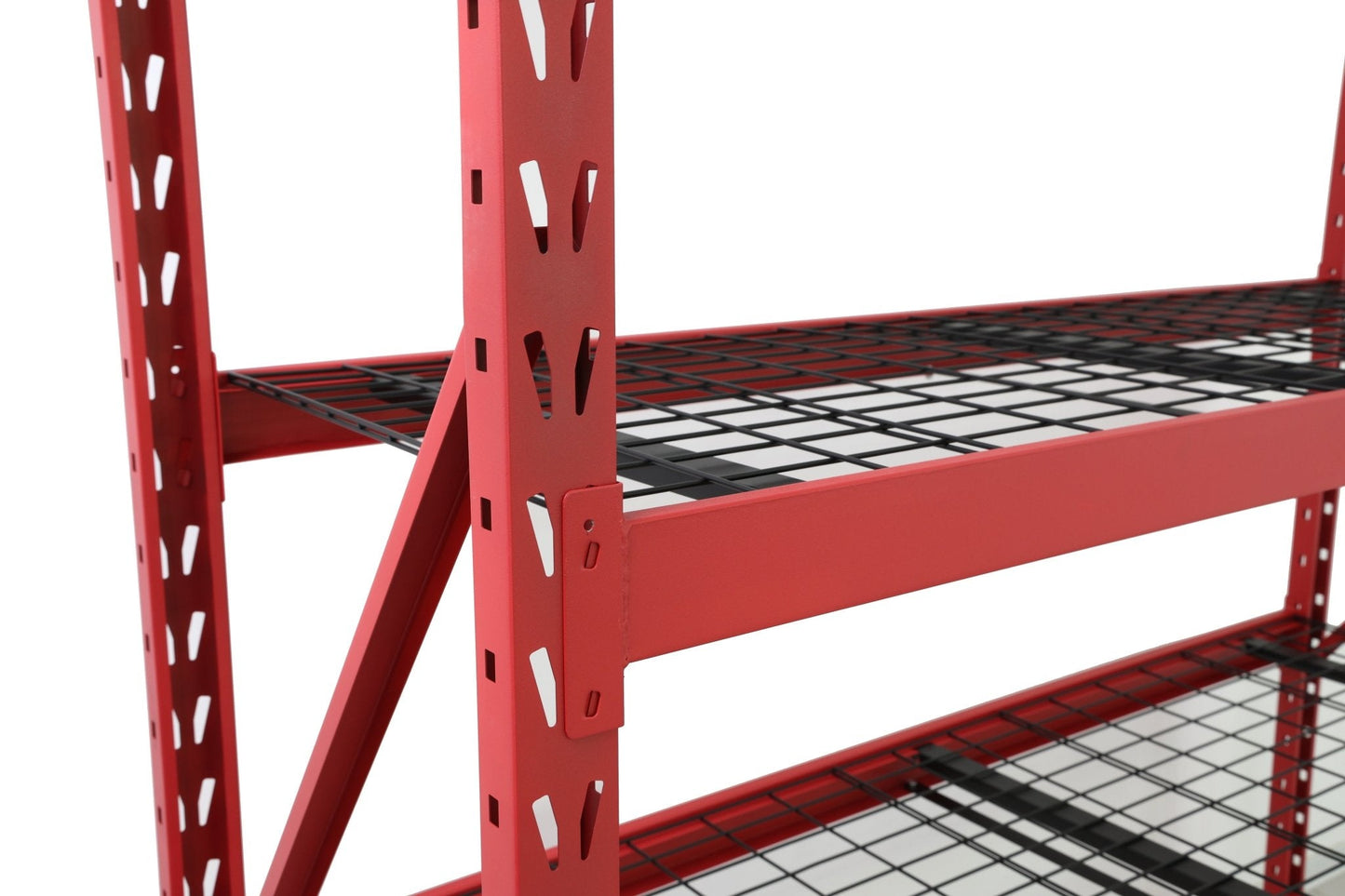 Steel Garage Storage Rack – 3, 4, 5 - Tier Heavy - Duty Industrial Shelving Units - Garage & Industrial Shelving Units with 4 Layer Red Racking 77" W x 24" D x 72" H | Sold by Uncle Wiener's Wholesale