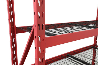 Steel Garage Storage Rack – 3, 4, 5 - Tier Heavy - Duty Industrial Shelving Units - Garage & Industrial Shelving Units with 4 Layer Red Racking 77" W x 24" D x 72" H | Sold by Uncle Wiener's Wholesale