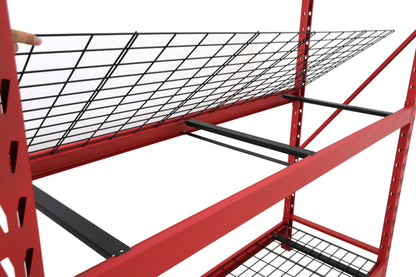 Steel Garage Storage Rack – 3, 4, 5 - Tier Heavy - Duty Industrial Shelving Units - Garage & Industrial Shelving Units with 3 Layer Red Racking 72" W x 24" D x 72" H | Sold by Uncle Wiener's Wholesale