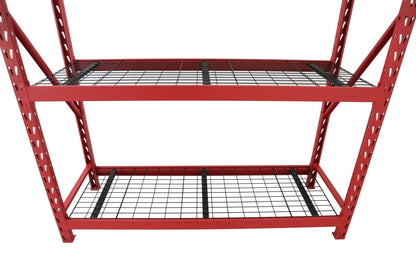 Steel Garage Storage Rack – 3, 4, 5 - Tier Heavy - Duty Industrial Shelving Units - Garage & Industrial Shelving Units with 3 Layer Red Racking 72" W x 24" D x 72" H | Sold by Uncle Wiener's Wholesale