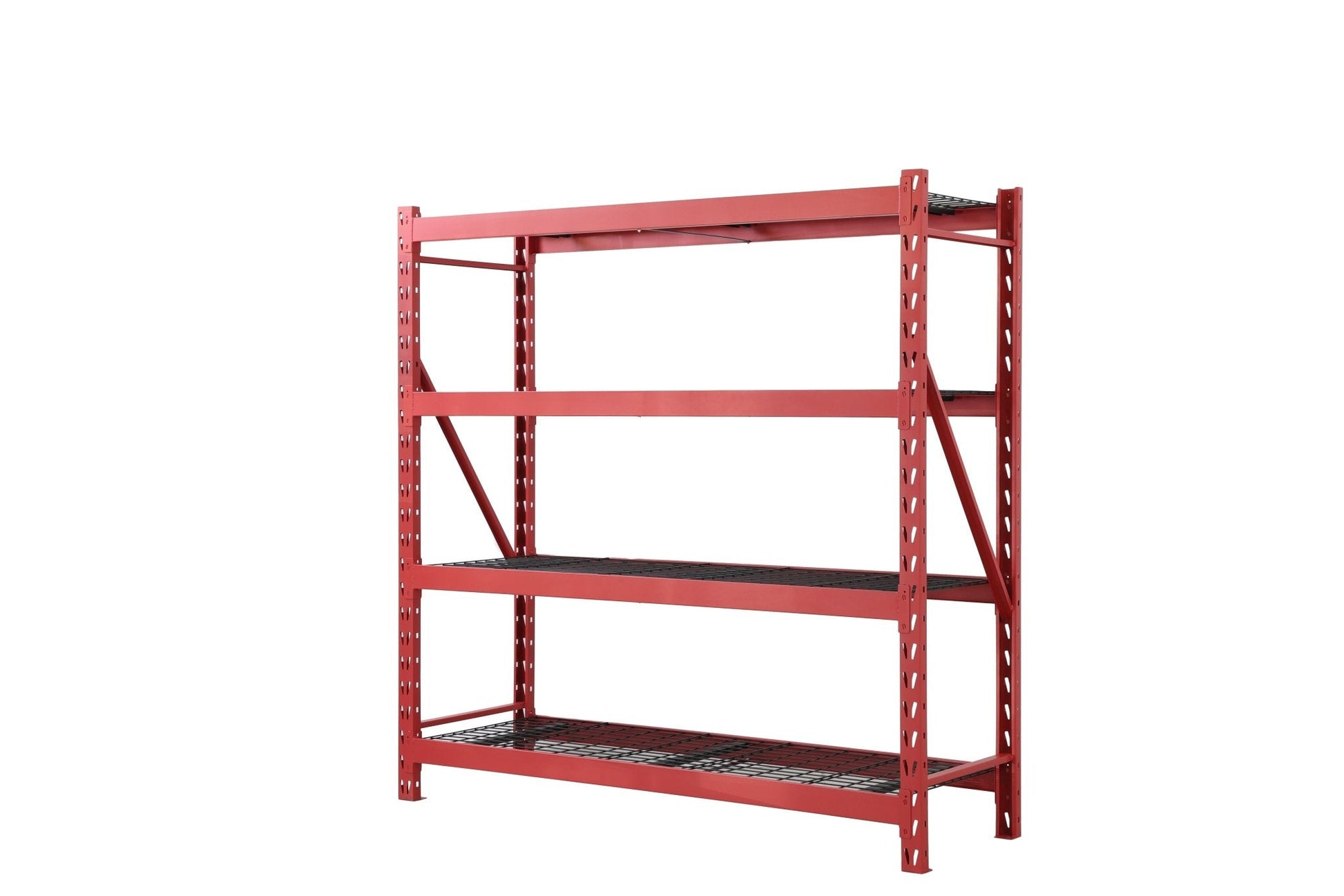 Steel Garage Storage Rack – 3, 4, 5 - Tier Heavy - Duty Industrial Shelving Units - Garage & Industrial Shelving Units with 4 Layer Red Racking 77" W x 24" D x 72" H | Sold by Uncle Wiener's Wholesale