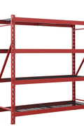 Steel Garage Storage Rack – 3, 4, 5 - Tier Heavy - Duty Industrial Shelving Units - Garage & Industrial Shelving Units with 4 Layer Red Racking 77" W x 24" D x 72" H | Sold by Uncle Wiener's Wholesale