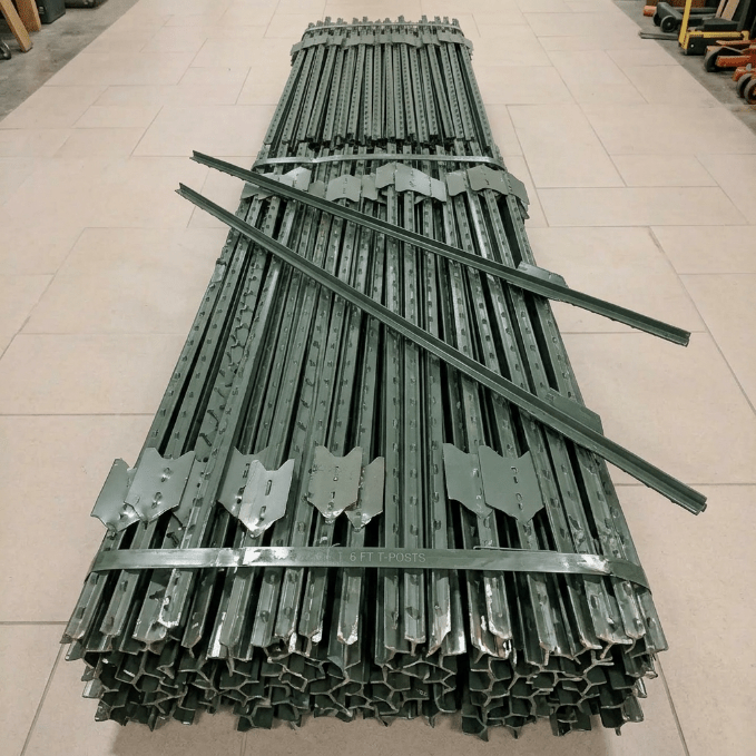 Steel T - Post Fence – 6 FT & 7 FT Options for Livestock and Garden Fencing - Garden & Landscaping with 6 FT 22722 | Sold by Uncle Wiener's Wholesale