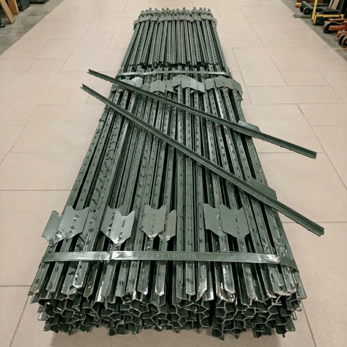 Steel T - Post Fence – 6 FT & 7 FT Options for Livestock and Garden Fencing - Garden & Landscaping with 7 FT 22822 | Sold by Uncle Wiener's Wholesale