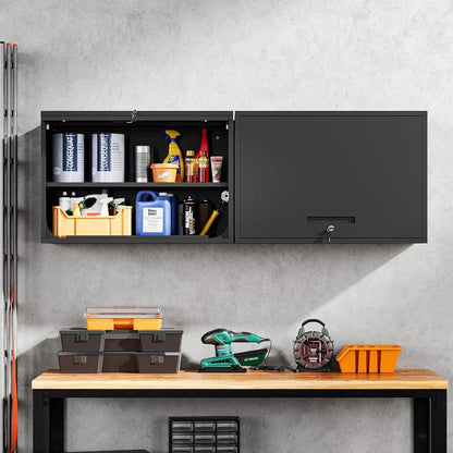 Steel Wall Cabinet 31.5″ × 15.7″ × 21.7″ Black Garage Storage Unit YCDM31 - with | Sold by Uncle Wiener's Wholesale