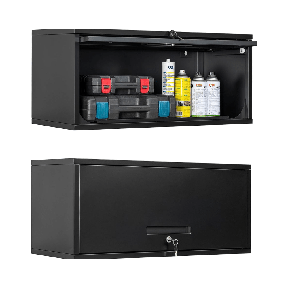 Steel Wall Storage Cabinet 31.5″ × 11.8″ × 13.8″ Black Metal Organizer YCDM32 - with | Sold by Uncle Wiener's Wholesale