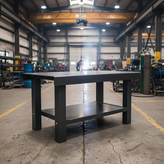 Steel Welding Table – Heavy - Duty Workbench in 6', 8' & 10' Sizes for Shop & Fabrication - with 40" x 72" | Sold by Uncle Wiener's Wholesale
