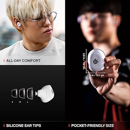 SteelSeries Arctis GameBuds – Dual Wireless Gaming Earbuds with ANC & 40H Battery - with White | Sold by Uncle Wiener's Wholesale