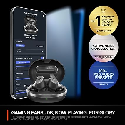 SteelSeries Arctis GameBuds – Dual Wireless Gaming Earbuds with ANC & 40H Battery - with Black | Sold by Uncle Wiener's Wholesale