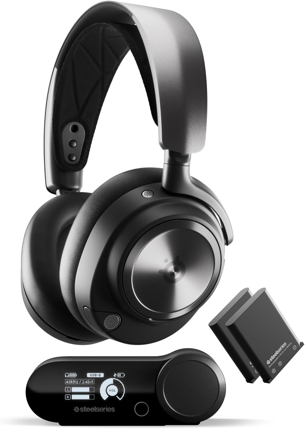 SteelSeries Arctis Nova Pro Wireless Multi - System Gaming Headset - Premium Hi - Fi Drivers - Active Noise Cancellation - Infinity Power System - Stealth Retractable Mic - PC, PS5/PS4, Switch, Mobile - with | Sold by Uncle Wiener's Wholesale