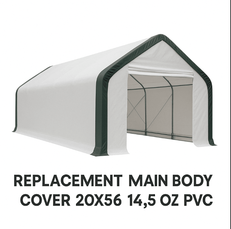 Storage Building Tarp Replacements – Heavy - Duty PE & PVC Cover Options - with REPLACMEMT MAIN BODY COVER 20X56 14.5 OZ PVC | Sold by Uncle Wiener's Wholesale