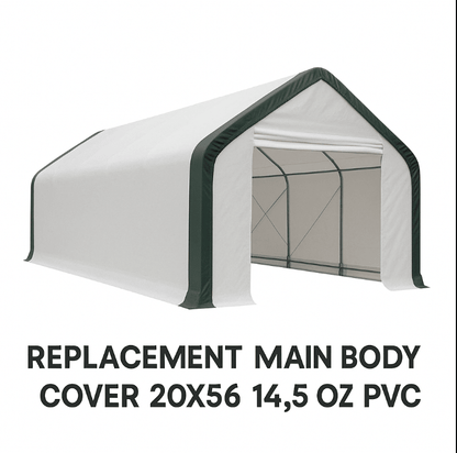 Storage Building Tarp Replacements – Heavy - Duty PE & PVC Cover Options - with REPLACMEMT MAIN BODY COVER 20X56 14.5 OZ PVC | Sold by Uncle Wiener's Wholesale