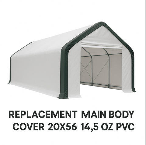 Storage Building Tarp Replacements – Heavy - Duty PE & PVC Cover Options - with REPLACMEMT MAIN BODY COVER 20X56 14.5 OZ PVC | Sold by Uncle Wiener's Wholesale