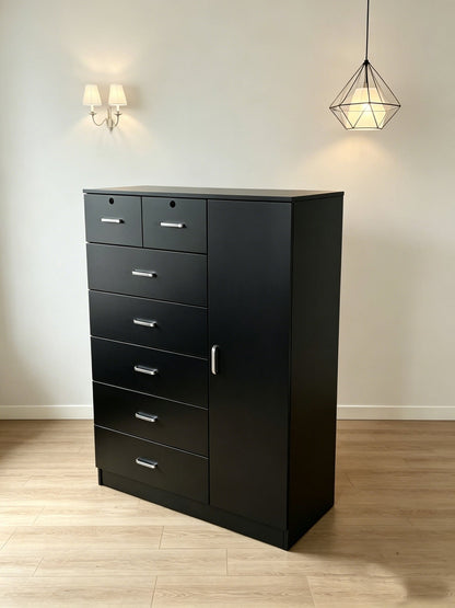 Storage Cabinet Dresser with Drawers & Door MODERN SKU 113226 - with Black | Sold by Uncle Wiener's Wholesale
