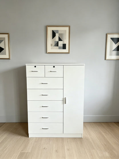 Storage Cabinet Dresser with Drawers & Door MODERN SKU 113226 - with White | Sold by Uncle Wiener's Wholesale
