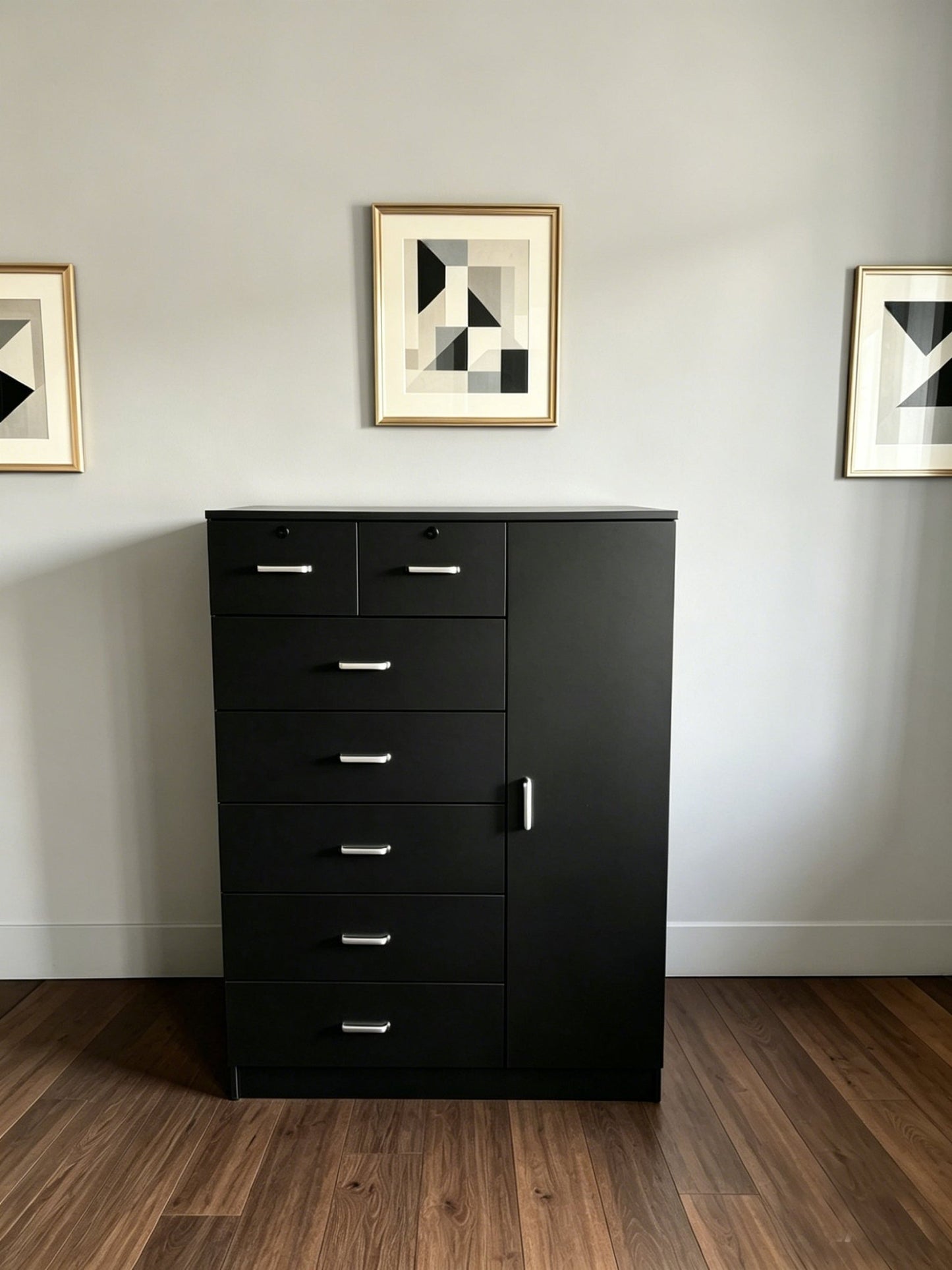 Storage Cabinet Dresser with Drawers & Door MODERN SKU 113226 - with Black | Sold by Uncle Wiener's Wholesale