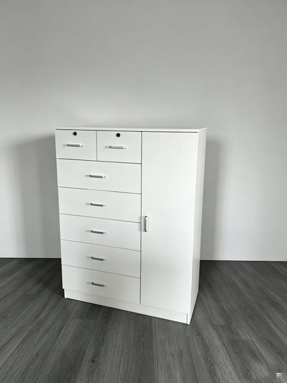 Storage Cabinet Dresser with Drawers & Door MODERN SKU 113226 - with White | Sold by Uncle Wiener's Wholesale