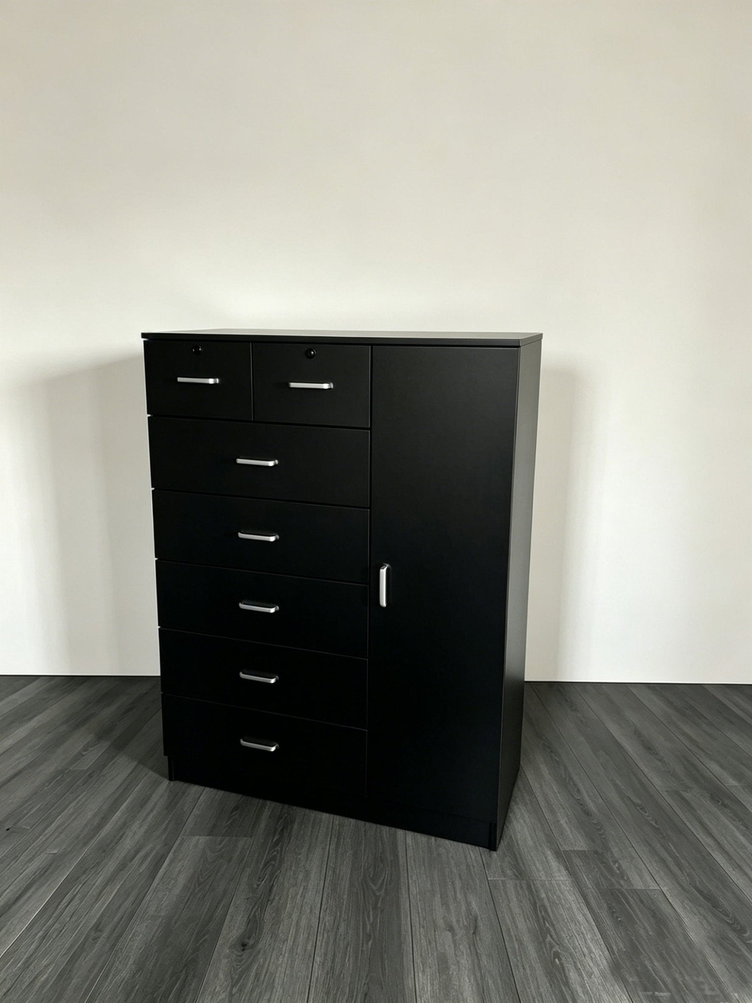 Storage Cabinet Dresser with Drawers & Door MODERN SKU 113226 - with Black | Sold by Uncle Wiener's Wholesale