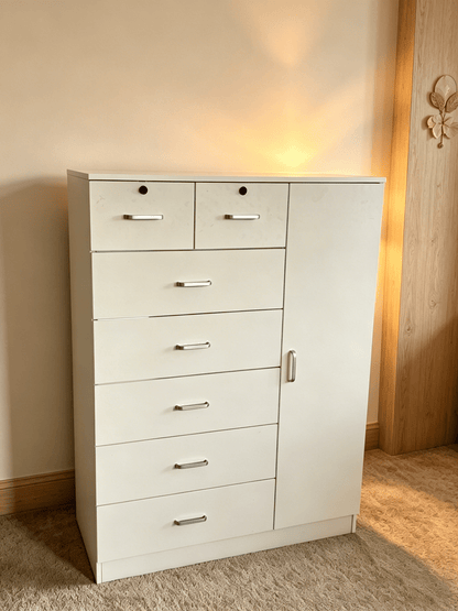 Storage Cabinet Dresser with Drawers & Door MODERN SKU 113226 - with White | Sold by Uncle Wiener's Wholesale