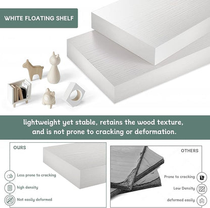 STYLISHT Floating Shelves Set of 3 – Wall Mounted Minimalist Storage Shelves with Invisible Brackets - Home decor with | Sold by Uncle Wiener's Wholesale