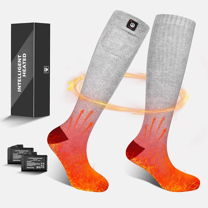 Sun Will Electric Heated Socks – Rechargeable 7.4V Battery Foot Warmers with 3 Heat Settings - Electronics with | Sold by Uncle Wiener's Wholesale