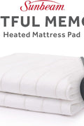 Sunbeam Electric Restful Heated Mattress Pad, 12 Heat Settings, 12 - Hour Selectable Auto Shut - Off, Fast Heating, Warming Bed, Soft Cozy Fabric, Full, 54" x 75" - with White | Sold by Uncle Wiener's Wholesale