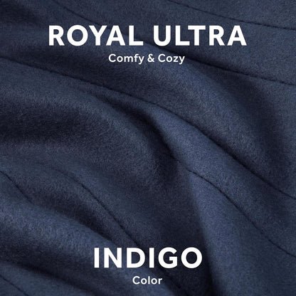 Sunbeam Royal Ultra Fleece Heated Electric Blanket Queen Size, 90" x 84", 12 Heat Settings, 12 - Hour Selectable Auto Shut - Off, Fast Heating, Machine Washable, Warm and Cozy, Indigo - with Indigo | Sold by Uncle Wiener's Wholesale
