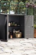 Suncast 7x4 Modern Resin Storage Shed – Durable Outdoor Organizer | CO11235 - with | Sold by Uncle Wiener's Wholesale