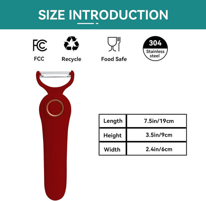 SUNHAIXIA 3 in 1 Electric Vegetable Peeler USB Rechargeable Automatic Fruit and Vegetable Peeler - Kitchen Appliances with Red | Sold by Uncle Wiener's Wholesale
