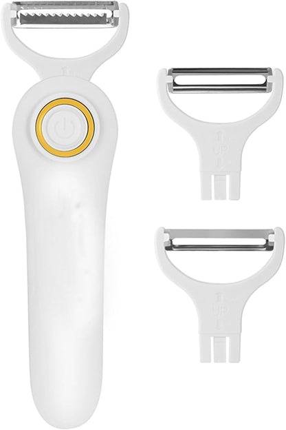 SUNHAIXIA 3 in 1 Electric Vegetable Peeler USB Rechargeable Automatic Fruit and Vegetable Peeler - Kitchen Appliances with White | Sold by Uncle Wiener's Wholesale
