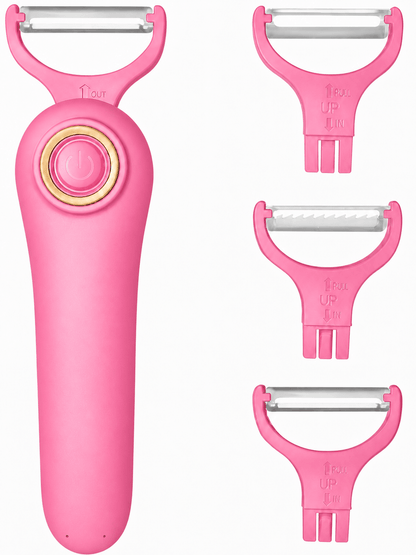 SUNHAIXIA 3 in 1 Electric Vegetable Peeler USB Rechargeable Automatic Fruit and Vegetable Peeler - Kitchen Appliances with Pink | Sold by Uncle Wiener's Wholesale