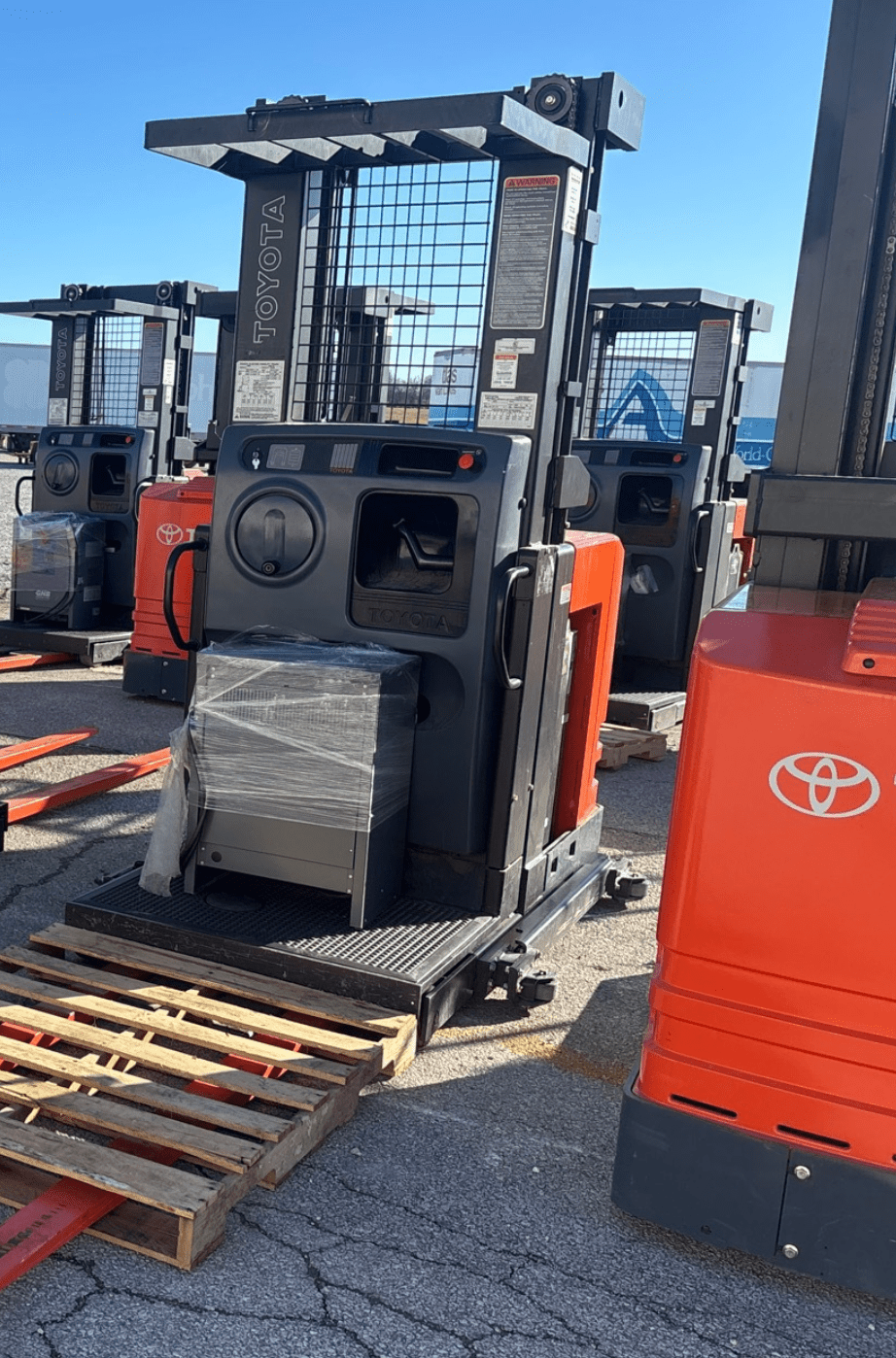 Surplus Toyota Electric Order Pickers – Warehouse Forklift | Narrow Aisle Picker - with 189" | Sold by Uncle Wiener's Wholesale