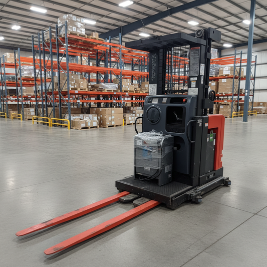 Surplus Toyota Electric Order Pickers – Warehouse Forklift | Narrow Aisle Picker - with 213" | Sold by Uncle Wiener's Wholesale