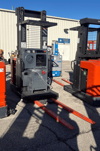 Surplus Toyota Electric Order Pickers – Warehouse Forklift | Narrow Aisle Picker - with 161" | Sold by Uncle Wiener's Wholesale